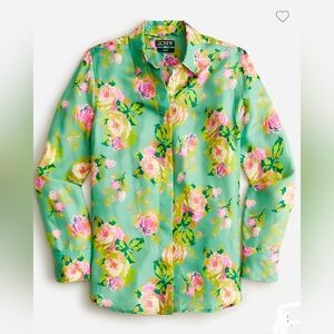 J. CREW Classic-fit cupro-blend shirt in rose garden, Sz 6, Gorgeous